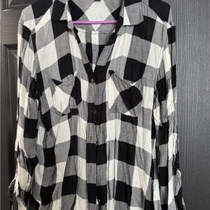 Rock & Republic Monochrome Checkered Button Down Shirt